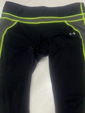 Under Armour Black Leggings with Neon Yellow Trim